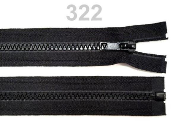 Krampenreißverschluss 65 cm, Schwarz